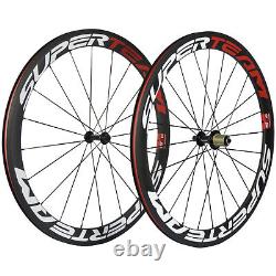 SUPERTEAM UCI Carbon Wheel 700C Clincher Carbon Fiber Wheels Road Bike Wheelset