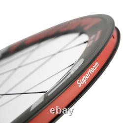 SUPERTEAM UCI Carbon Wheel 700C Clincher Carbon Fiber Wheels Road Bike Wheelset