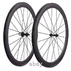 Superlight 700C Road Bike Carbon Fiber Wheelset Tubuless 38/50/60/88mm Depth