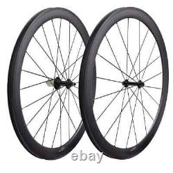 Superlight 700C Road Bike Carbon Fiber Wheelset Tubuless 38/50/60/88mm Depth