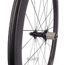 Superlight 700C Road Bike Carbon Fiber Wheelset Tubuless 38/50/60/88mm Depth