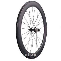 Superlight 700C Road Bike Carbon Fiber Wheelset Tubuless 38/50/60/88mm Depth