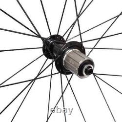 Superlight 700C Road Bike Carbon Fiber Wheelset Tubuless 38/50/60/88mm Depth