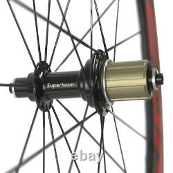 Superteam 38mm Carbon Fiber Road Bike Clincher Wheels 23mm Bicycle Wheelset