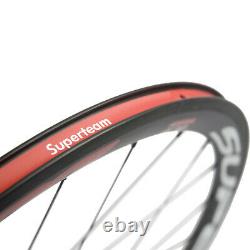 Superteam 38mm Carbon Fiber Road Bike Clincher Wheels 23mm Bicycle Wheelset