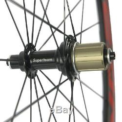 Superteam 38mm Carbon Wheelset Road Bike Clincher/Tubeless/Tubular Carbon Wheels