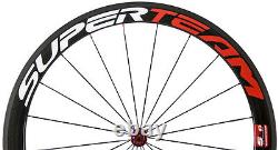 Superteam 50mm Carbon Road Bike Wheelset Clincher Carbon Wheels Bicycle Wheels