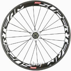 Superteam 50mm Carbon Wheels Road Bike Bicycle Clincher Wheelset US In Stock