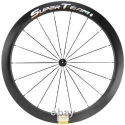 Superteam 50mm Carbon Wheels Road Bike Front+Rear Clincher 25mm Bicycle Wheelset