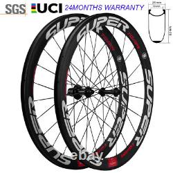 Superteam 50mm Road Bike Wheels Carbon Fiber Wheelset Clincher Bicycle Wheelset