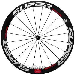 Superteam 50mm Road Bike Wheels Carbon Fiber Wheelset Clincher Bicycle Wheelset