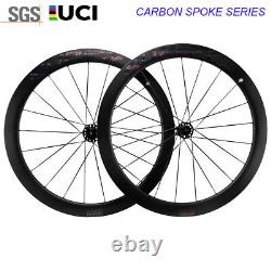 Superteam Carbon Spoke Wheels 700C Road Disc Brake 50mm Tubeless Wheelset