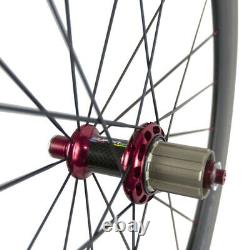 Superteam Carbon Wheelset Aluminum Brake Surface Road Bike 700C 50mm+80mm Wheels