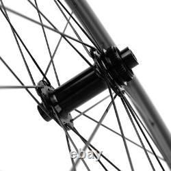Superteam Disc Brake 700C Clincher 45mm Carbon Wheelset Thru Axle Road Bicycle
