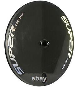 Superteam Disc Rear Wheel 700C Road/Track Bike Carbon Disc Rear Wheel Chrome UD