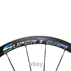 Superteam Road Bike Wheels 38mm Carbon Fiber Wheelset Clincher Bicycle Wheelset