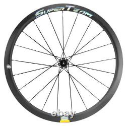 Superteam Road Bike Wheels 38mm Carbon Fiber Wheelset Clincher Bicycle Wheelset