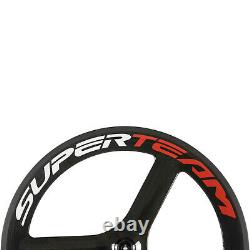 Superteam Tri Spoke Carbon Wheel 700C Clincher Wheel Front Road Bike Wheel Only