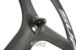 T700C Superteam 65mm Tri Spoke Carbon Wheelset 3 Spokes Road Bike Bicycle Wheels