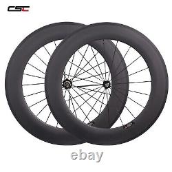 Tubuless Ready 88mm Road Bike Carbon Wheels Bicycle Wheelset No Holes on the Rim