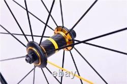 Ultralight 700C Road Bicycle Aluminum Wheelset with V Brake Carbon Fiber Hub