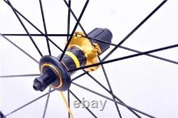 Ultralight 700C Road Bicycle Aluminum Wheelset with V Brake Carbon Fiber Hub