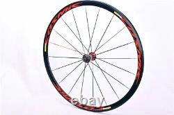 Ultralight 700C Road Bicycle Aluminum Wheelset with V Brake Carbon Fiber Hub