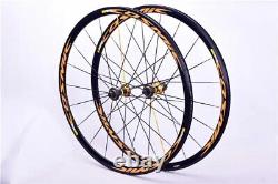 Ultralight 700C Road Bicycle Aluminum Wheelset with V Brake Carbon Fiber Hub