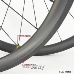 Ultralight 700c Carbon Road Bike Wheelset Tubular Basalt Brake Powerway R36 Hub