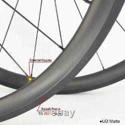 Ultralight 700c Carbon Road Bike Wheelset Tubular Basalt Brake Powerway R36 Hub