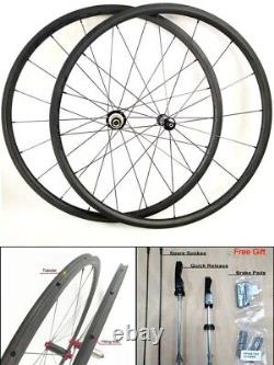 Ultralight 700c Carbon Road Bike Wheelset Tubular Basalt Brake Powerway R36 Hub