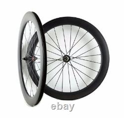 Urltra-Light Road Bike Carbon Wheels 700C 23mm Width 60mm Depth Clincher/Tubular