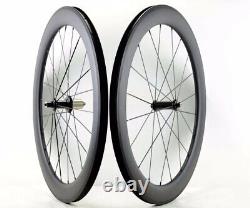 Urltra-Light Road Bike Carbon Wheels 700C 23mm Width 60mm Depth Clincher/Tubular