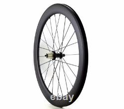 Urltra-Light Road Bike Carbon Wheels 700C 23mm Width 60mm Depth Clincher/Tubular