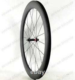 Urltra-Light Road Bike Carbon Wheels 700C 23mm Width 60mm Depth Clincher/Tubular