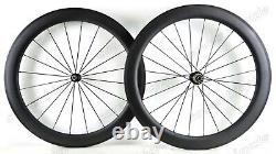 Urltra-Light Road Bike Carbon Wheels 700C 23mm Width 60mm Depth Clincher/Tubular
