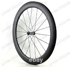 Urltra-Light Road Bike Carbon Wheels 700C 23mm Width 60mm Depth Clincher/Tubular
