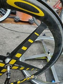 Vintage SPINERGY REV X 700c Clincher Carbon Fiber Wheels (3) Wheelset Road Bike
