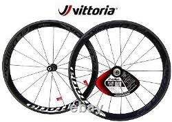 Vittoria Elusion Carbon C42 bicycle Road Bike WheelSet 700C Tubeless Compatible