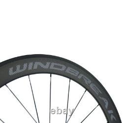 WINDBREAK 60mm Carbon Clincher Wheelset Road Bicycle 700C Wheels Matte Shiamno