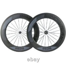 WINDBREAK 88mm Carbon Wheels Road Bike 23mm Width Clincher Bicycle Carbon Wheels