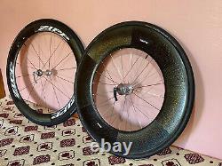 Zipp speed weaponry carbon road bike wheelset in mint condition